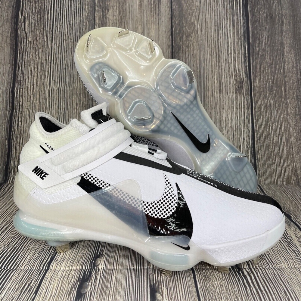Nike Force Zoom Trout 7 White/Black Metal Cleats Mens 14 DC9904-103